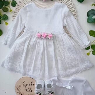 Muślinowa sukienka na Chrzest