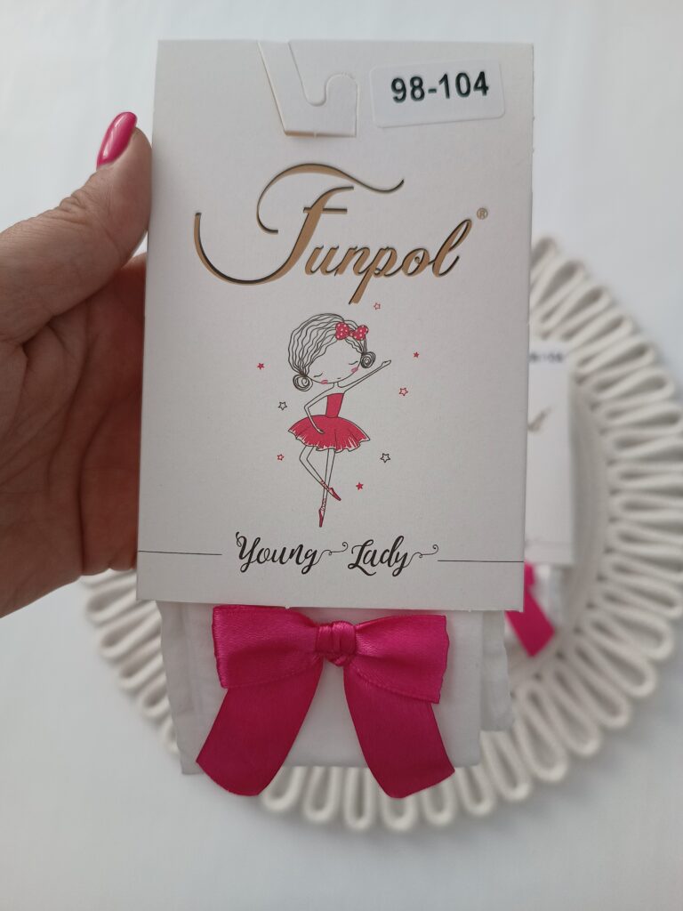 Rajstopki z kokardą fuksja