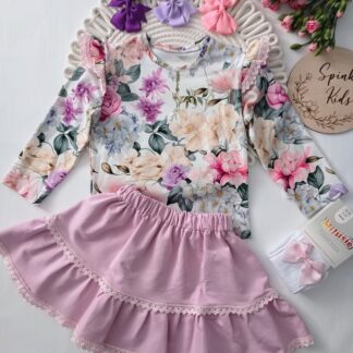 Spódniczka z koronką fiolet