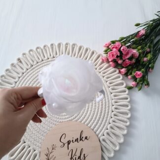 Opaska biała róża z perełkami