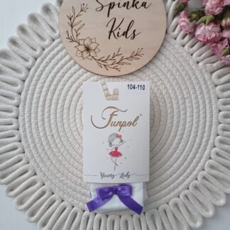 Rajstopy z kokardą w kolorze fioletu