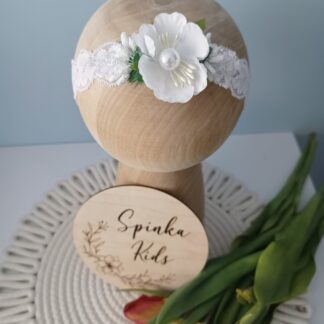 Opaska z kwiatem i perłą