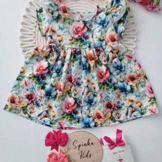 Sukienka z kokardką wiosenna łąka