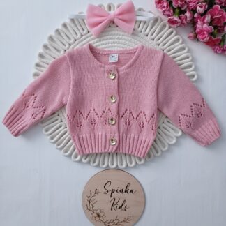 Sweterek ażurkowy- różowy