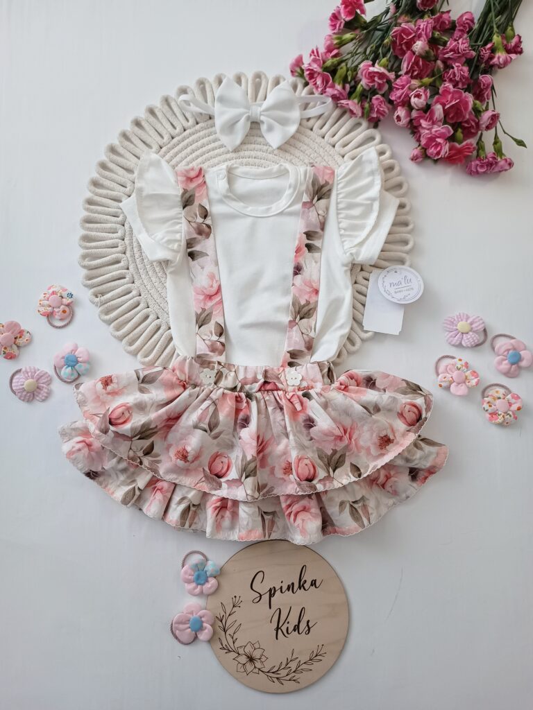 Body/bluzka i spódniczka na szelkach