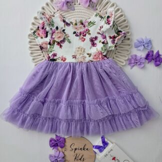 Tiulowa sukienka - fiolet