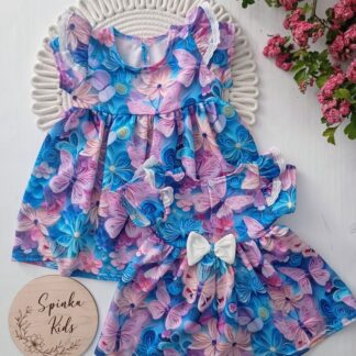 Sukienka chabrowe motylki