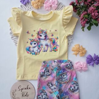 Komplet cytrynowy jednorożec