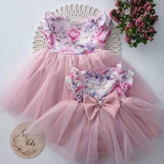 Sukienka z kokardą z tyłu tiulowa