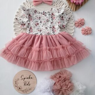 Tiulowa sukienka - pudrowy tiul