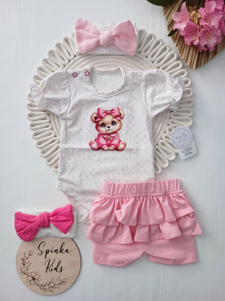 Komplet z misiem i spodenkami