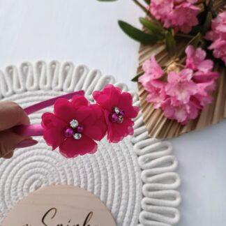 Opaska - amarantowe kwiaty