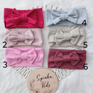 Opaska bawełniana na uszy z kokardą