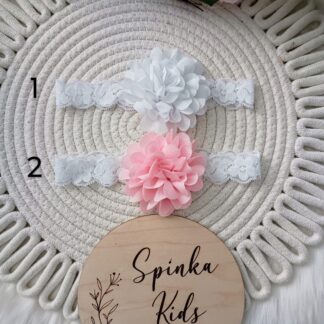 Opaska kwiat na cienkiej koronce