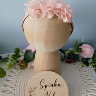 Opaska brzoskwiniowe kwiatuszki na łuku