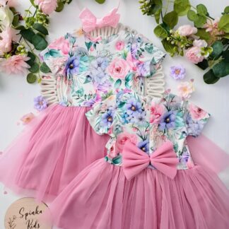 Sukienka tiulowa z kokardą z tyłu