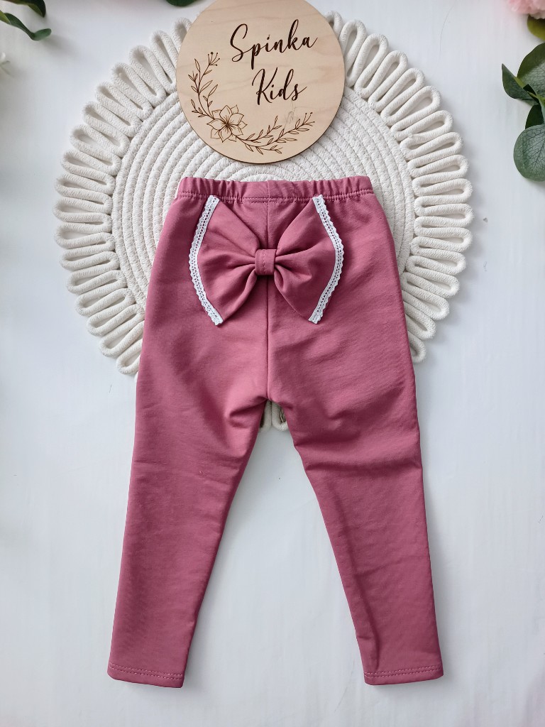 Legginsy z kokardą z tyłu i bez - jagoda