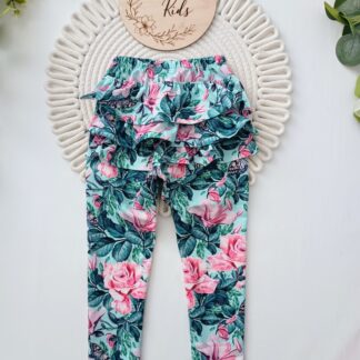 Legginsy w różowe róże