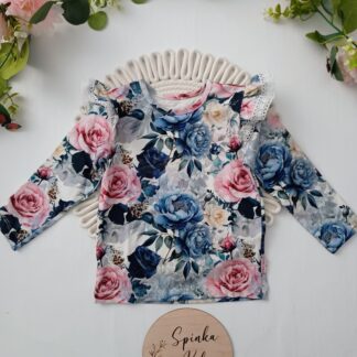 Bluzeczka z falbankami wykończonymi koronką