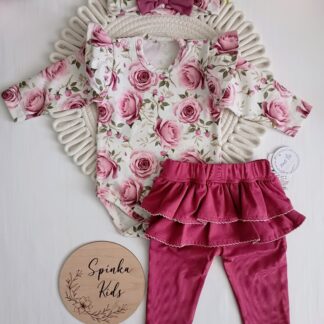 Body/ Bluzka i legginsy z falbankami