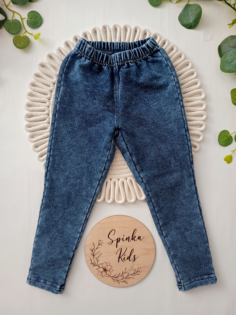 Spodnie ala jens dekatyzowane z kokardkami - obrazek 2