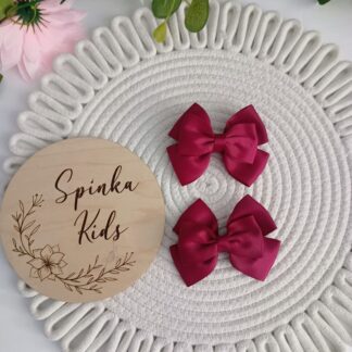 Spinki kokardy-bordowe duże