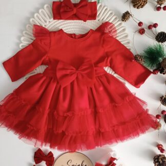 Sukienka z tiulem czerwona