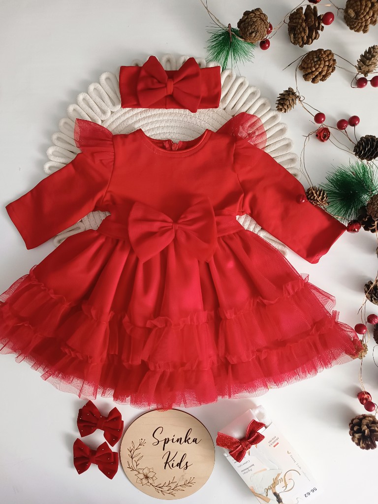 Sukienka z tiulem czerwona