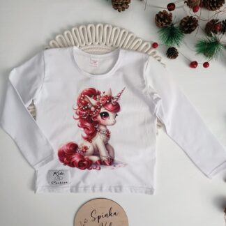 Biała bluzeczka z jednorożcem