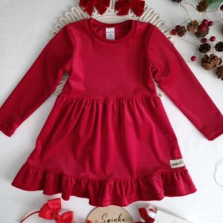 Welurowa czerwona sukienka