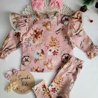 Piękny komplecik Boho że zwierzątkami hit cenowy