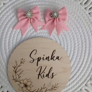 Spinki kokardki z perełkami