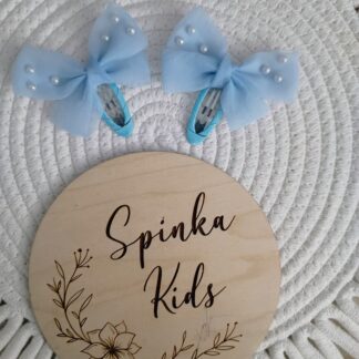 Spinki kokardy z perełkami