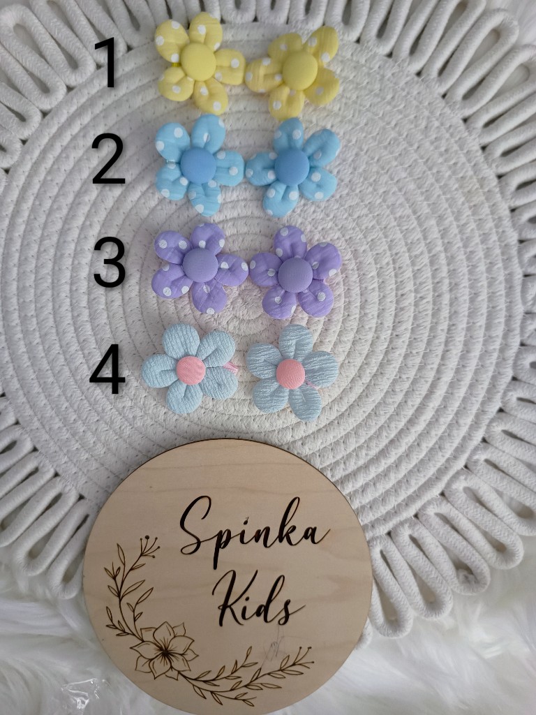 Spinki Kwiaty w kropki