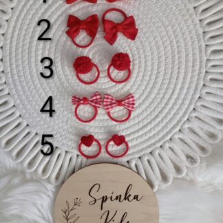 Gumeczki do włosów czerwone mix