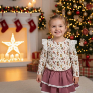 Spódniczka różowa z koronką