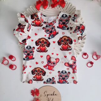 Bluzeczka zwierzątka i serduszka Zula Handmade