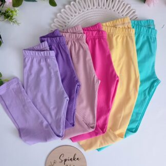 Legginsy gładkie bawełna jersey wiosenne kolory
