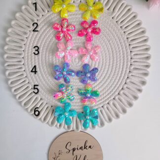 Spinki cekinowe kwiaty