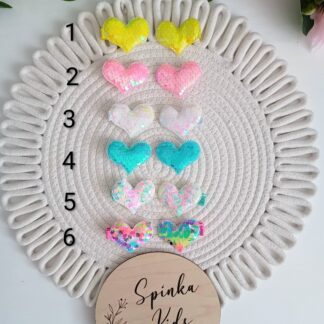 Spinki cekinowe serduszka