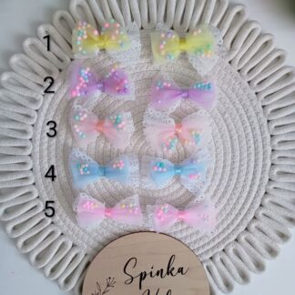 Spinki kokardy z kuleczkami