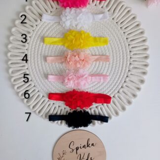 Opaska szyfonowe kwiaty na elastycznej gumce