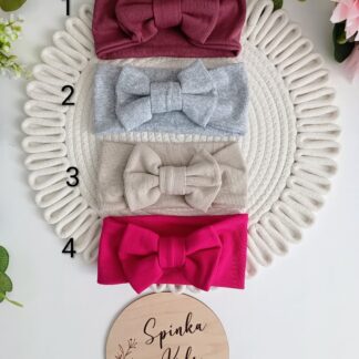 Opaska bawełniana na uszy z kokardą