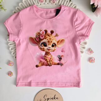 T-shirt Żyrafka na różu