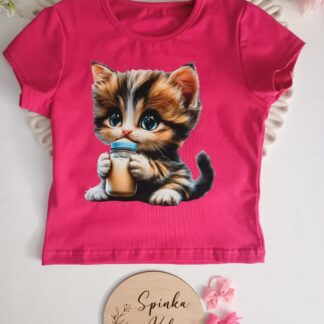 T- shirt kotekna fuksji