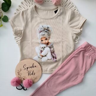 Bluzeczka z dziewczynką na beżu