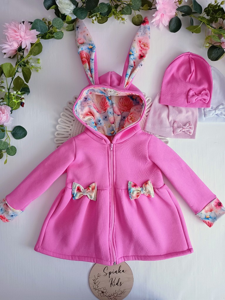 Płaszczyk wiosenny z ociepleniem- różowy