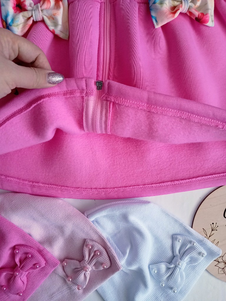 Płaszczyk wiosenny z ociepleniem- różowy - obrazek 3