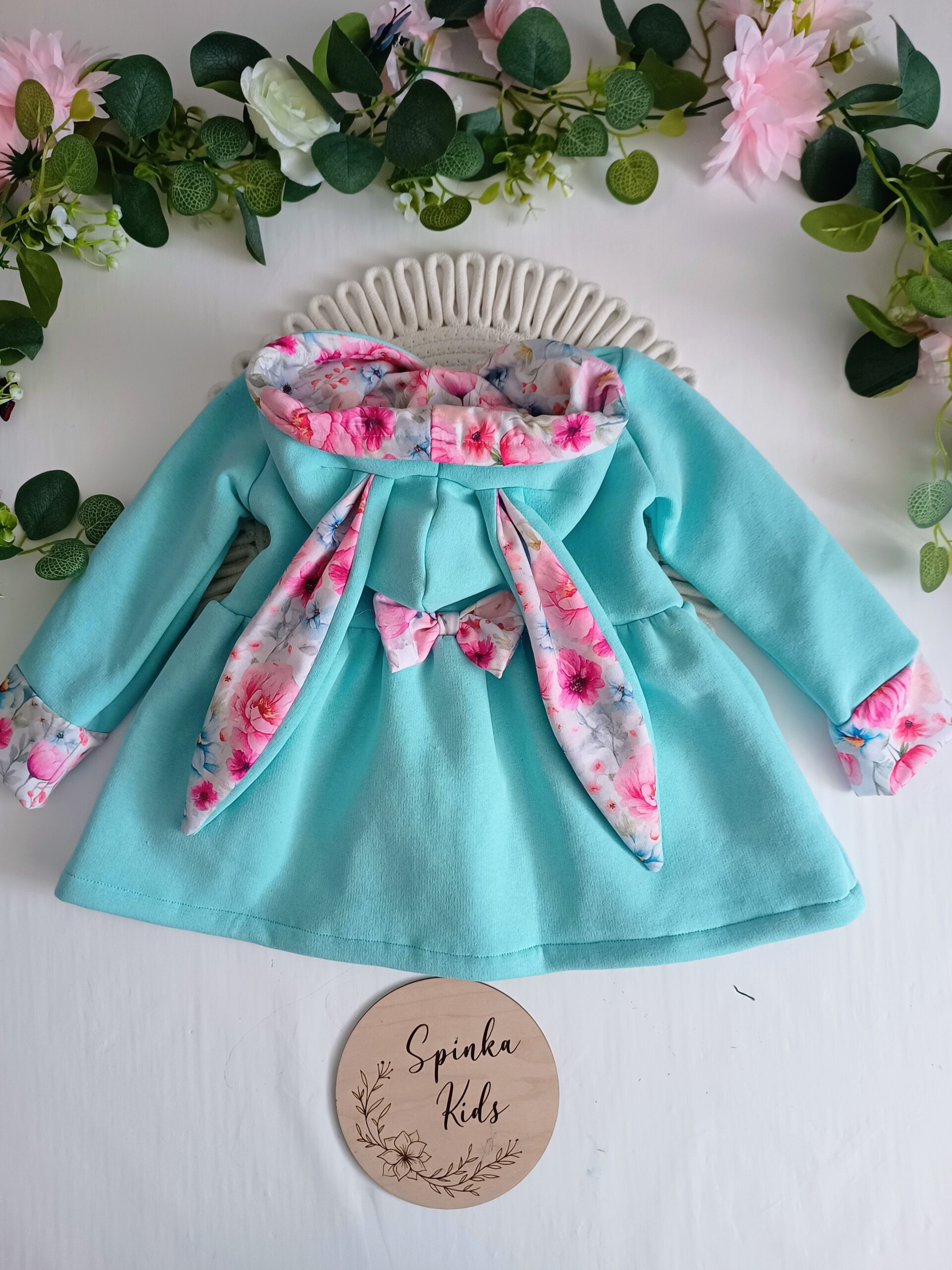 Płaszczyki wiosenny z ociepleniem - miętowy - obrazek 2