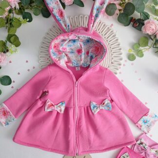 Płaszczyk różowy ocieplany wiosenny